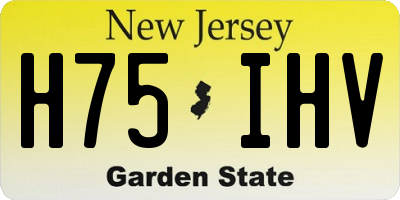 NJ license plate H75IHV