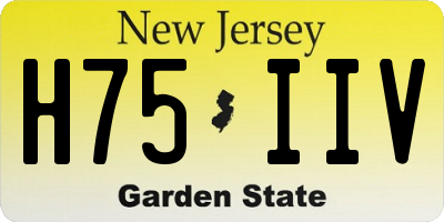 NJ license plate H75IIV