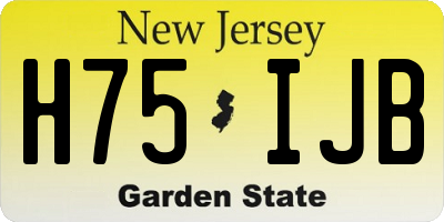 NJ license plate H75IJB