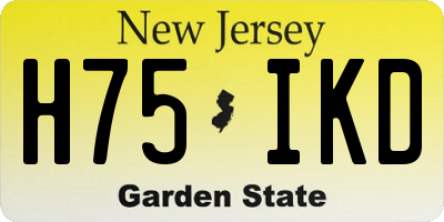 NJ license plate H75IKD