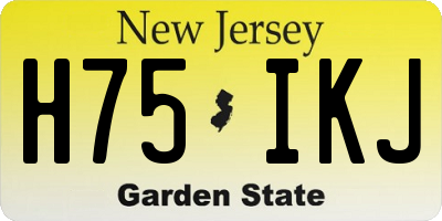 NJ license plate H75IKJ