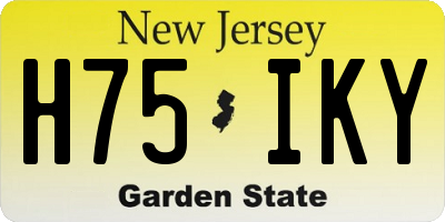 NJ license plate H75IKY