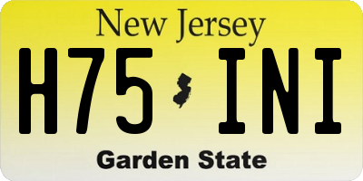 NJ license plate H75INI