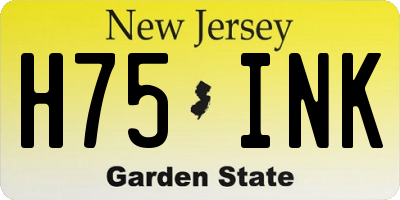 NJ license plate H75INK