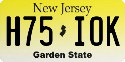 NJ license plate H75IOK