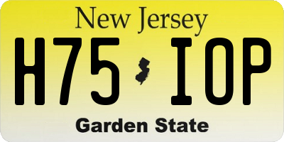 NJ license plate H75IOP