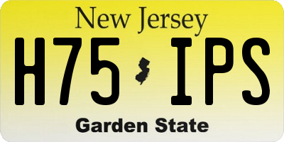 NJ license plate H75IPS