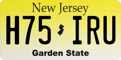 NJ license plate H75IRU