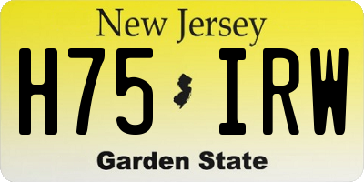 NJ license plate H75IRW