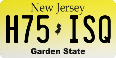 NJ license plate H75ISQ