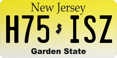 NJ license plate H75ISZ