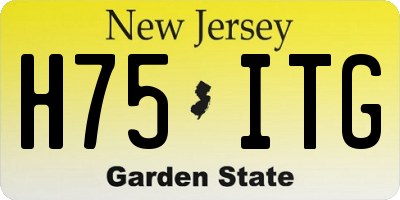 NJ license plate H75ITG