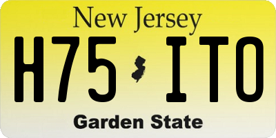 NJ license plate H75ITO