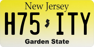 NJ license plate H75ITY