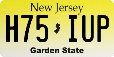 NJ license plate H75IUP