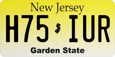 NJ license plate H75IUR