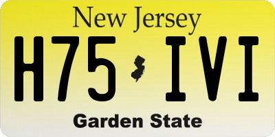NJ license plate H75IVI