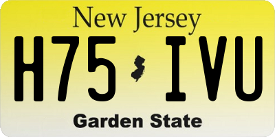 NJ license plate H75IVU