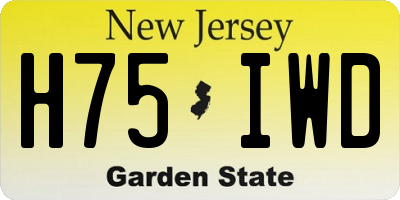 NJ license plate H75IWD