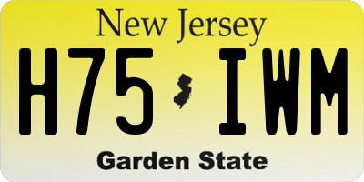 NJ license plate H75IWM
