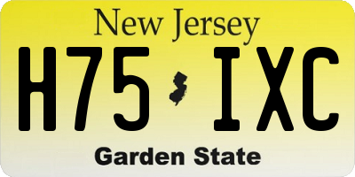 NJ license plate H75IXC