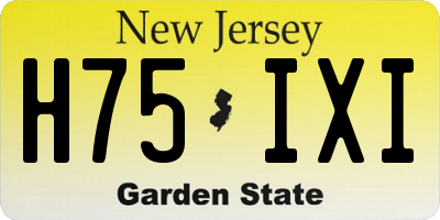NJ license plate H75IXI