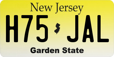 NJ license plate H75JAL