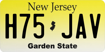 NJ license plate H75JAV