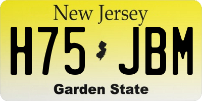 NJ license plate H75JBM