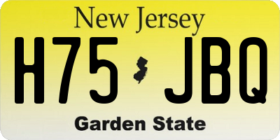 NJ license plate H75JBQ