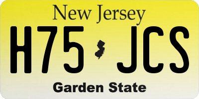 NJ license plate H75JCS