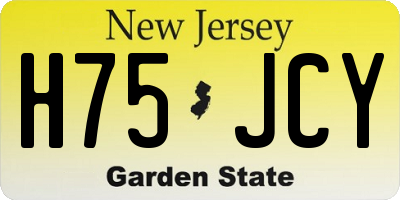 NJ license plate H75JCY