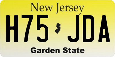 NJ license plate H75JDA