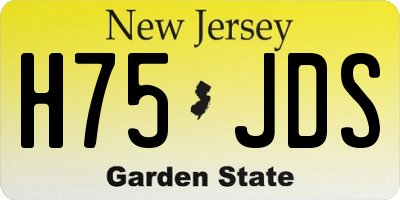 NJ license plate H75JDS