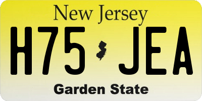 NJ license plate H75JEA