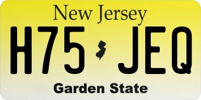 NJ license plate H75JEQ