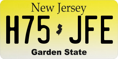NJ license plate H75JFE