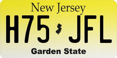 NJ license plate H75JFL