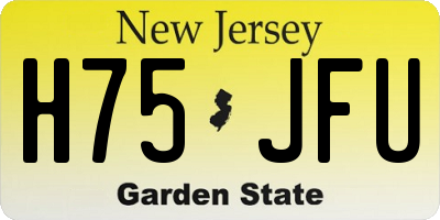 NJ license plate H75JFU