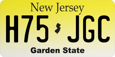 NJ license plate H75JGC