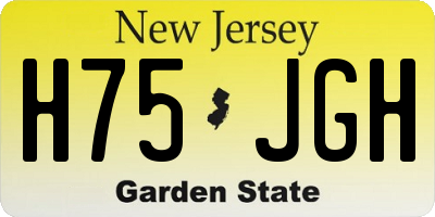 NJ license plate H75JGH