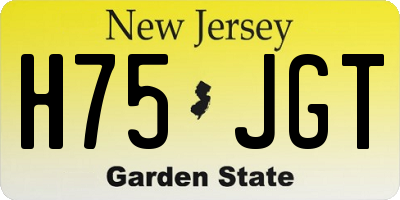 NJ license plate H75JGT