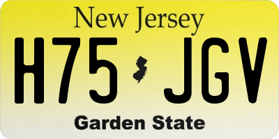 NJ license plate H75JGV