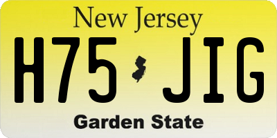 NJ license plate H75JIG