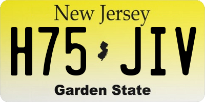 NJ license plate H75JIV