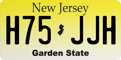 NJ license plate H75JJH
