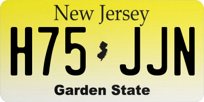 NJ license plate H75JJN