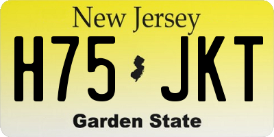 NJ license plate H75JKT