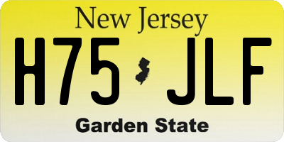 NJ license plate H75JLF
