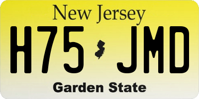 NJ license plate H75JMD